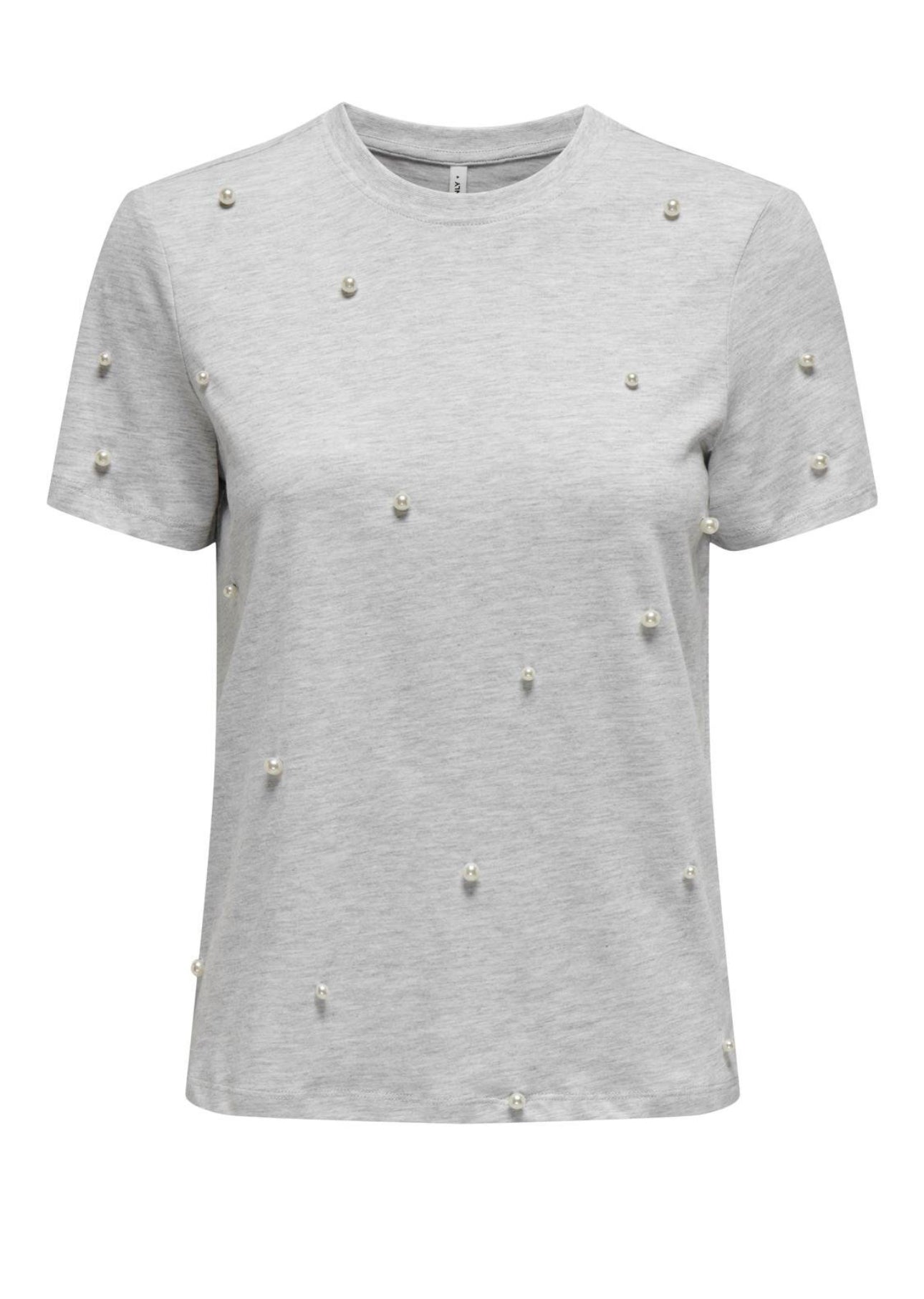 T-shirt olivia gris avec perles